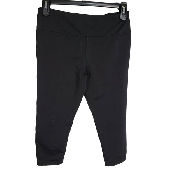 Reebok Womens Pants Size Small Cropped Capri Leggings Stretch Workout Black - Picture 2 of 11
